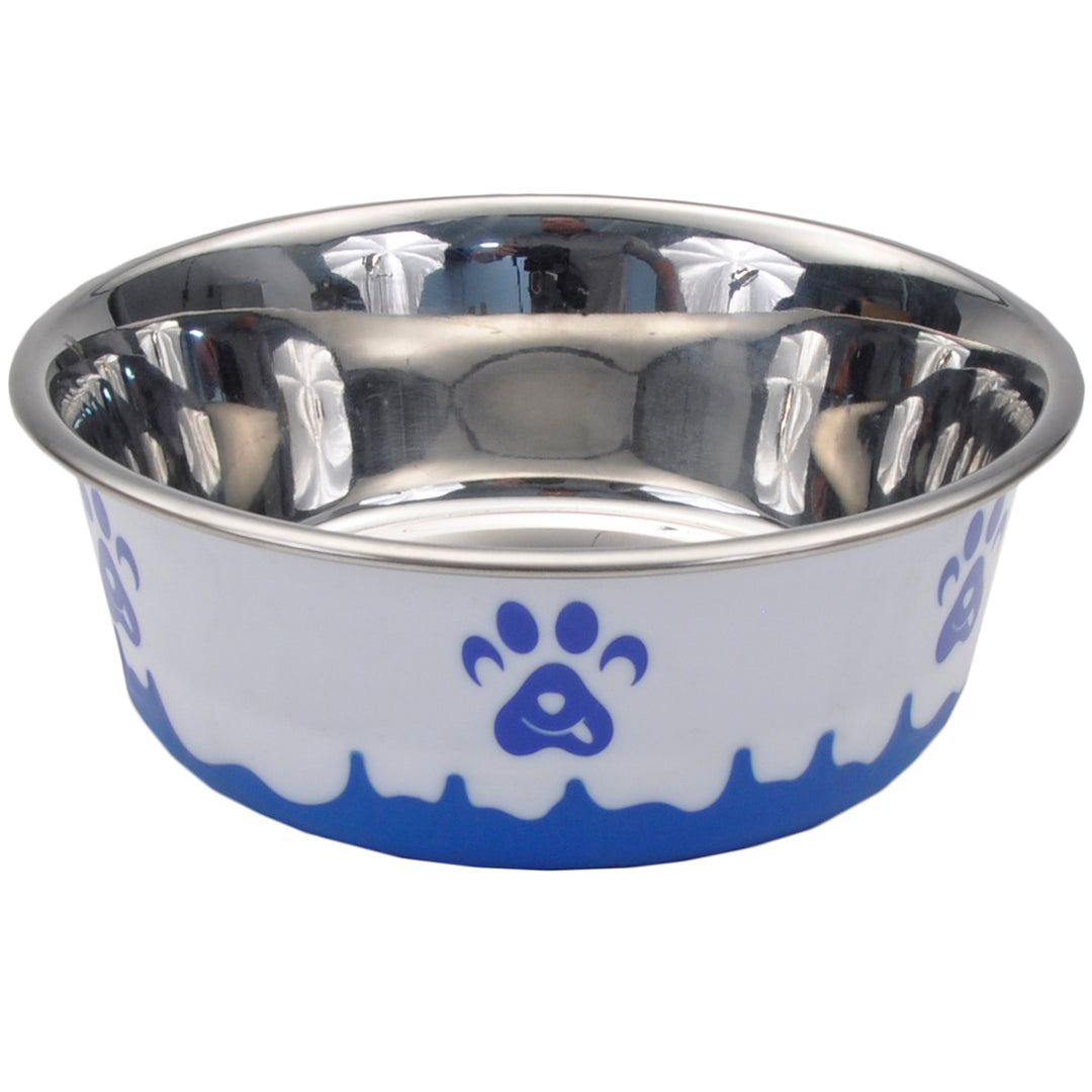 Maslow Paw Bowl, Blue & White, 54 oz