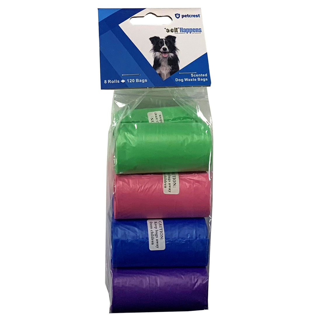Petcrest **it Happens Scented Dog Waste Bags, Assorted Colors, 120-Bag-Count