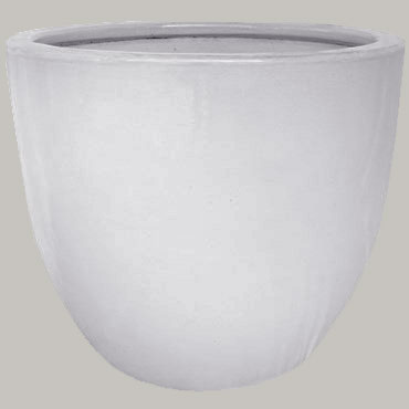 Round Egg Ceramic Planter, White, 15 in.