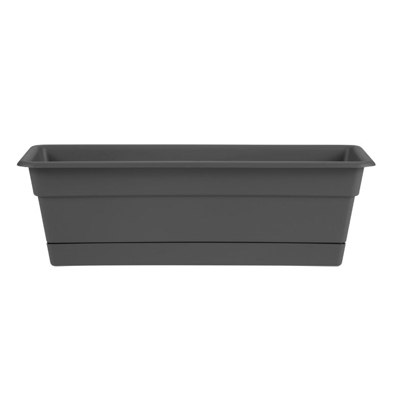 Bloem Dura Cotta Plastic Window Box, Charcoal, 24 in.