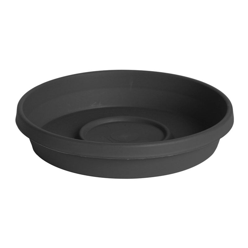 Bloem Terra Plastic Saucer, Charcoal, 6 in.