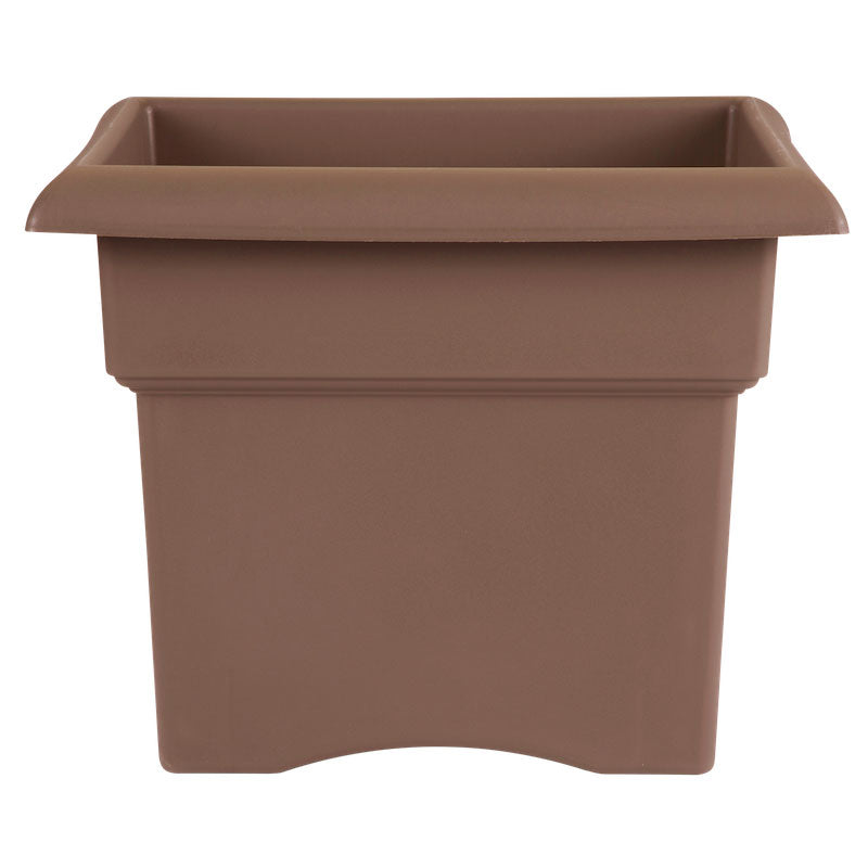 Bloem Veranda Square Plastic Planter, Chocolate, 18 in.