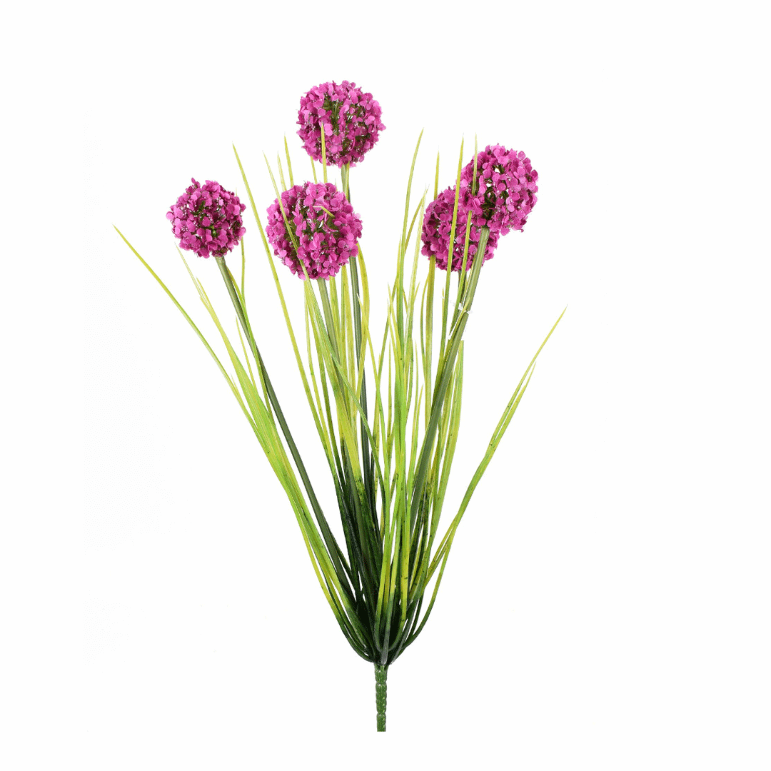 Direct Export Company Allium Grass Bush, Floral Bush, Purple Green, 18"