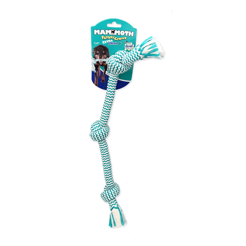 Mammoth Flossy Chews Extra Fresh 3-Knot Bones Dog Toy, Small 15"