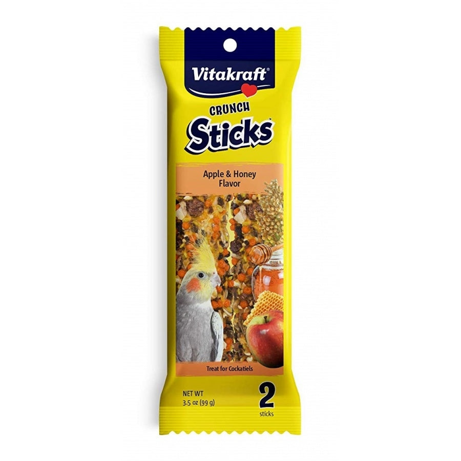 Vitakraft Apple & Honey Crunch Stick Cockatiel Treat, 2 Pack