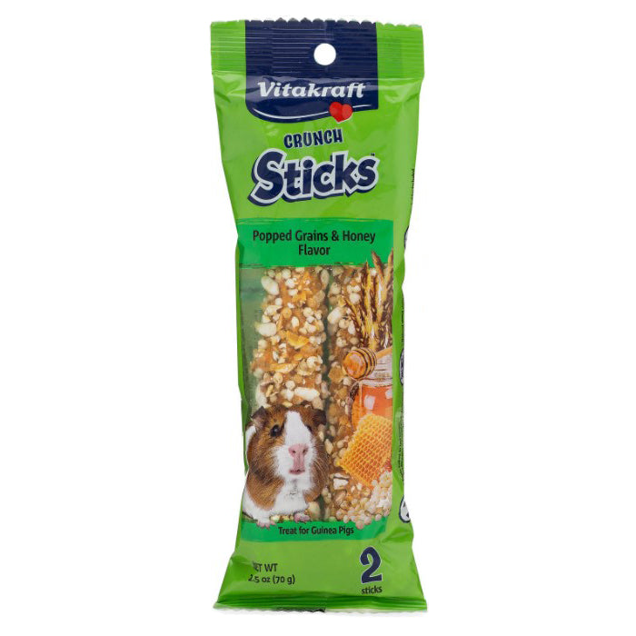 Vitakraft Popped Grains & Honey Crunch Sticks for Guinea Pigs, 2 Pack