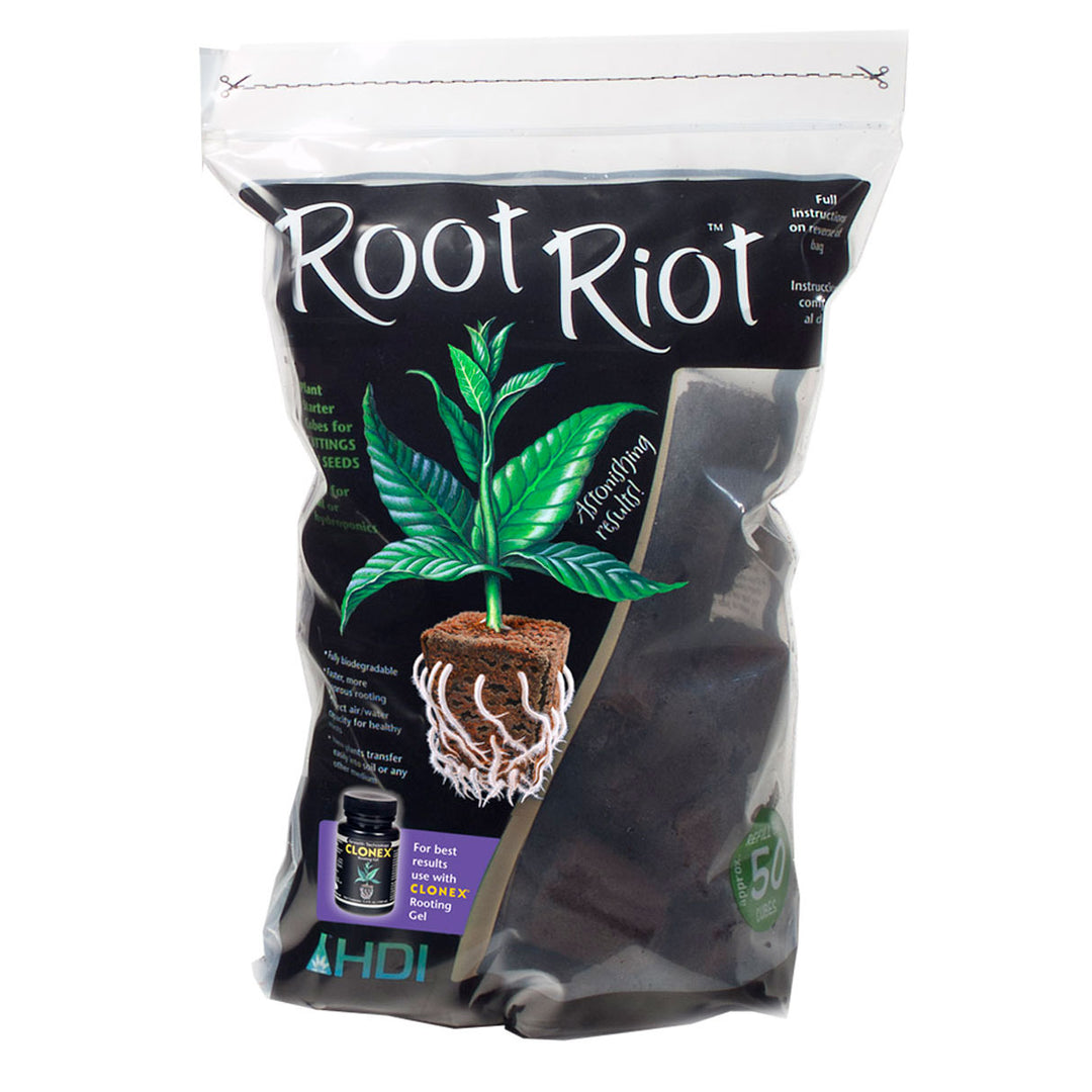 Hydrodynamics Root Riot Plant Starter Cubes, Bag of 50