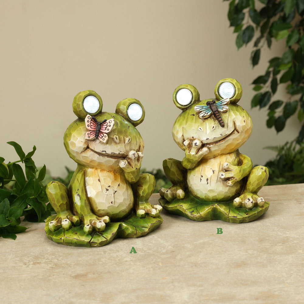Gerson, Solar Resin Frog Figure, 8", Assorted & Sold Separately
