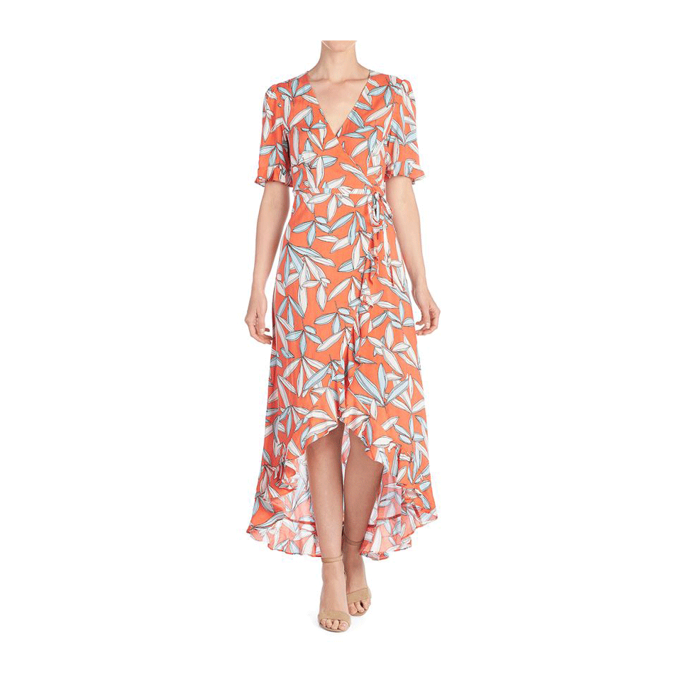 Miranda Dress, Living Coral Print, S/M