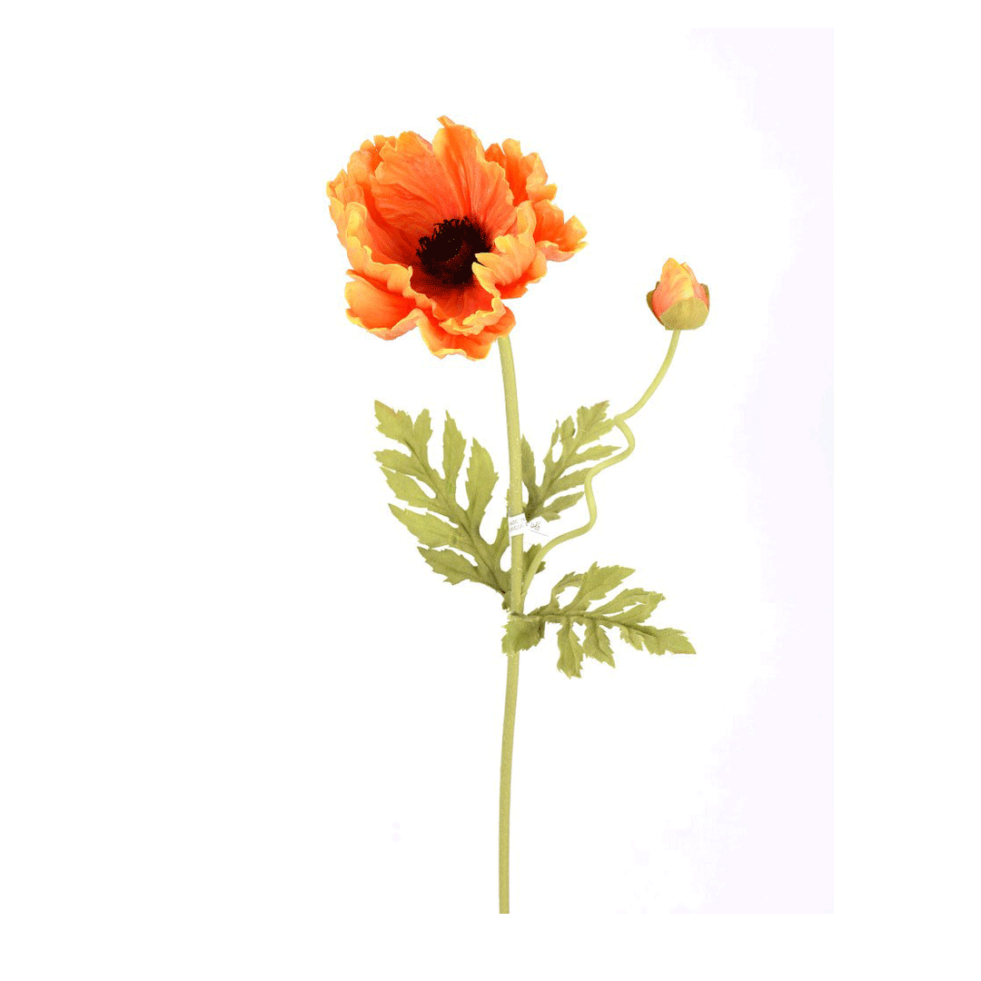 Direct Export Company Fresh Touch Poppy, Floral Stem, Orange, 25"