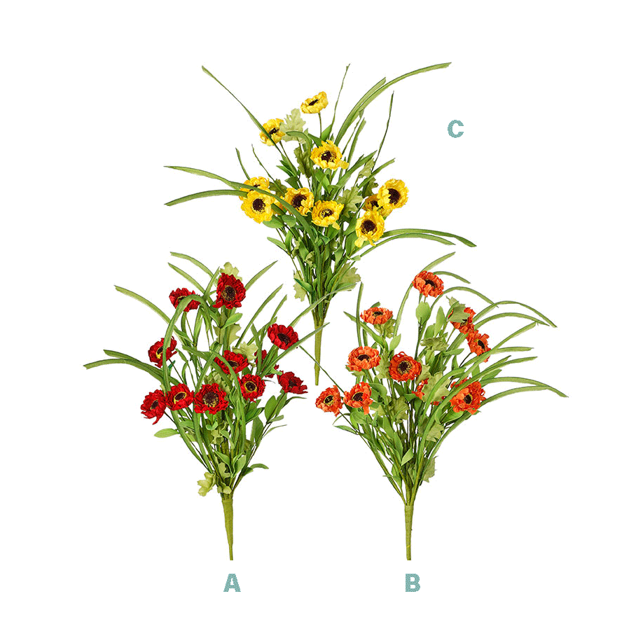 RAZ Imports Wildflower Bush, Floral Bush, Assortment, 20"