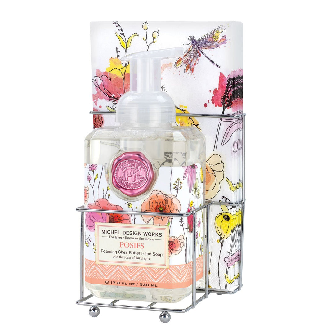 Posies Foaming Hand Soap Napkin Set