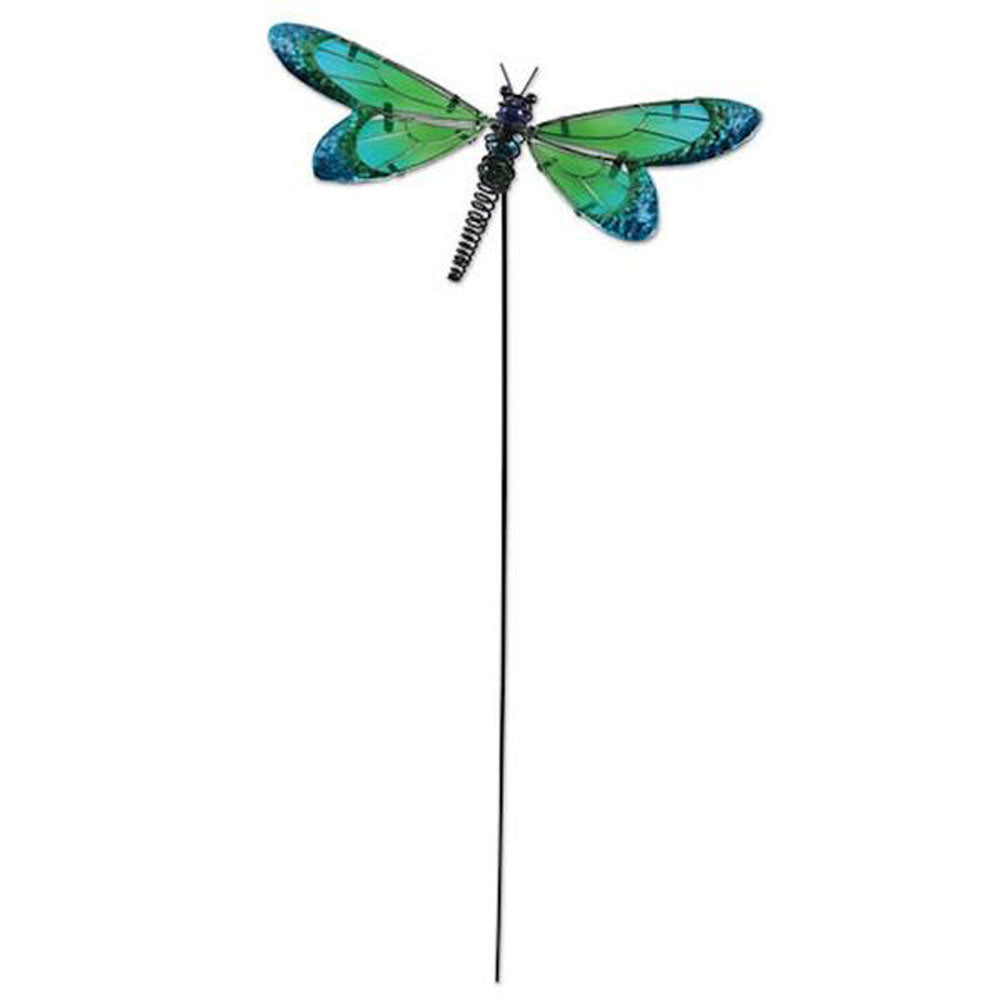 Sunset Vista, Dragonfly Plant Pick, Green, 25"