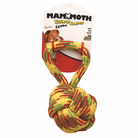 Mammoth Extra Flossy Chews Medium Monkey Fist with Ball, Color Varies