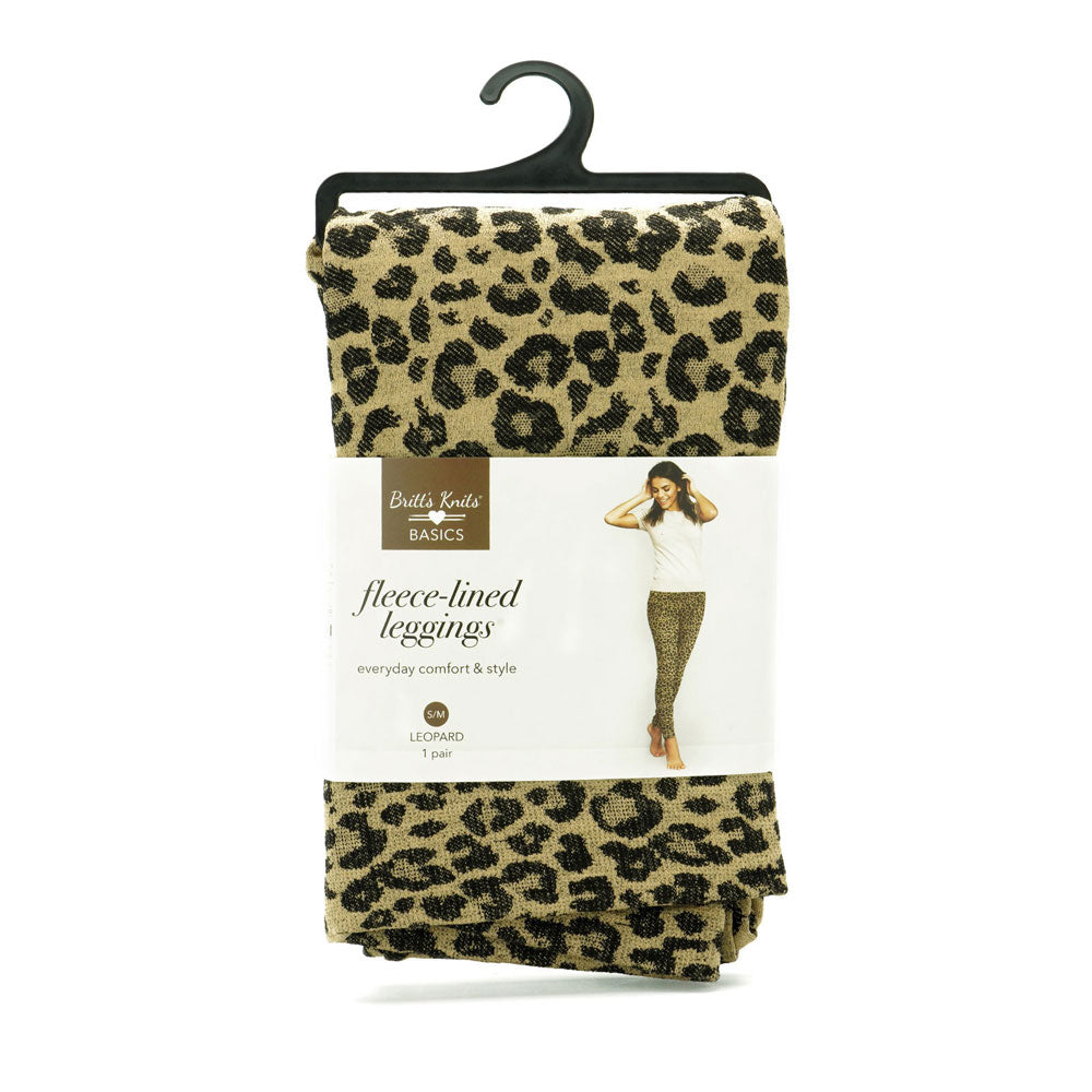 Britt's Knits, Fleece Leggings, Leopard