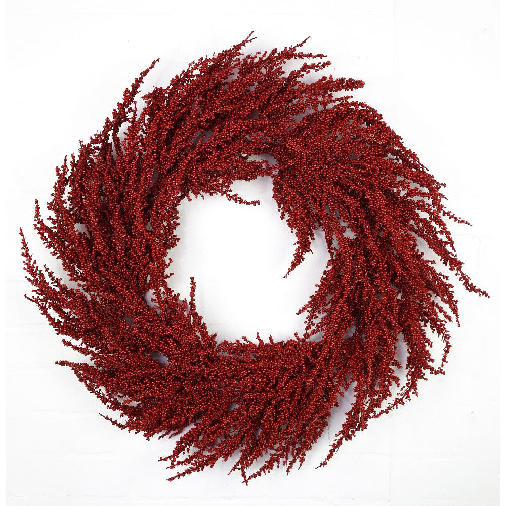 30" Pepperberry Red Lifelike Wreath, Unlit