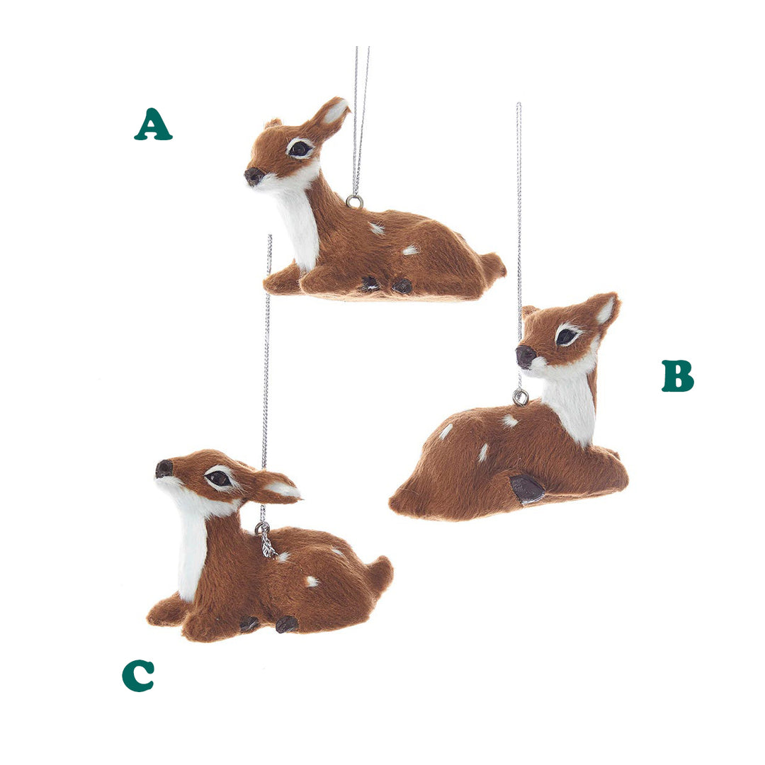 Plush Baby Deer Ornaments, 2.5", Assortment Sold Individually
