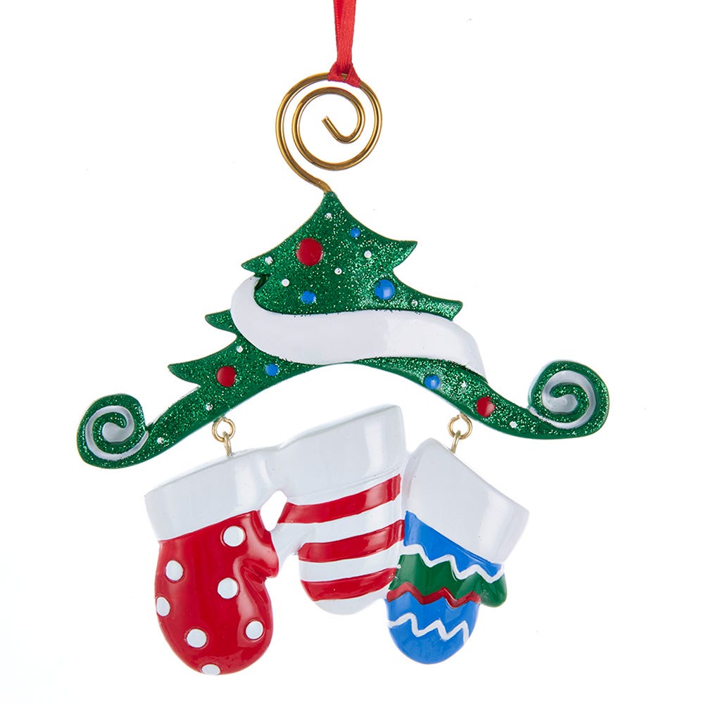 Mitten Family of 3 Ornament for Personalization, 4.75"