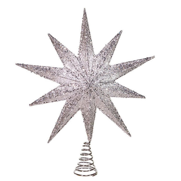 Kurt Adler Silver Bethlehem Star Treetop, 18"