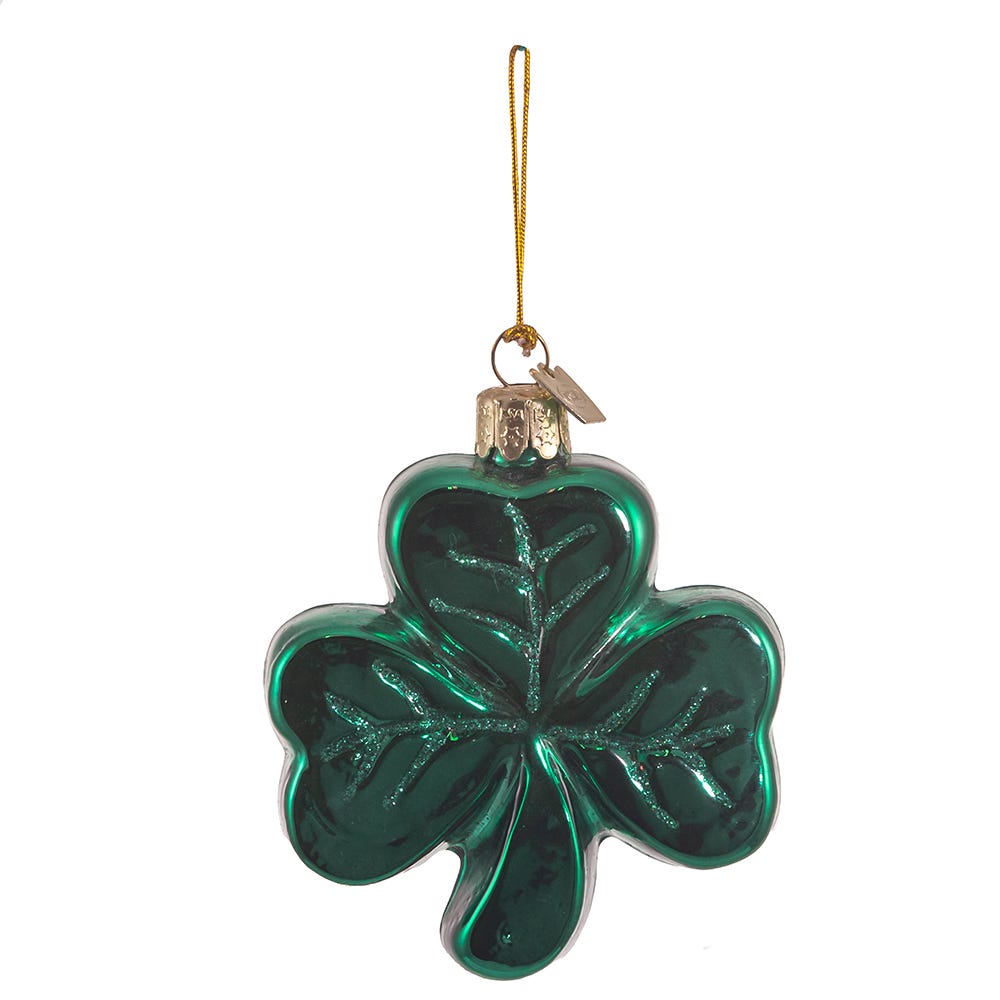 Kurt Adler Noble Gems™ Shamrock Glass Ornament, 3.25"