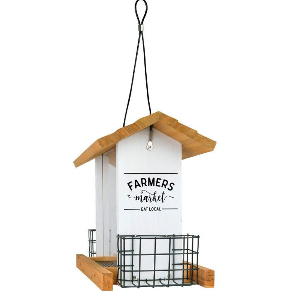 Nature's Way, 3 Qt. Seed/2 Suet Cake Farmhouse Hopper Bird Feeder