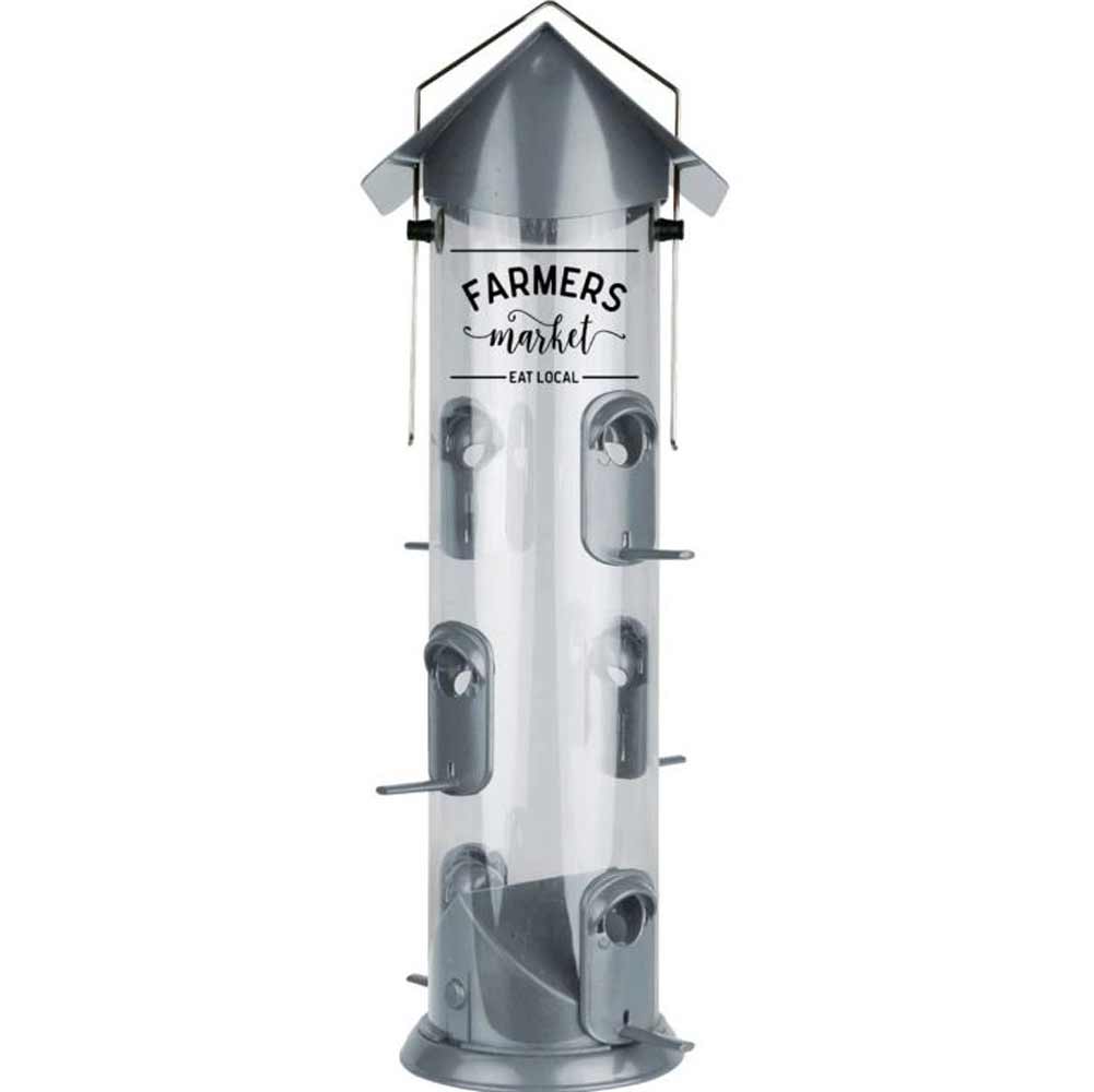 Nature's Way, Easy Clean Farmhouse Deluxe Tube Feeder, Silver