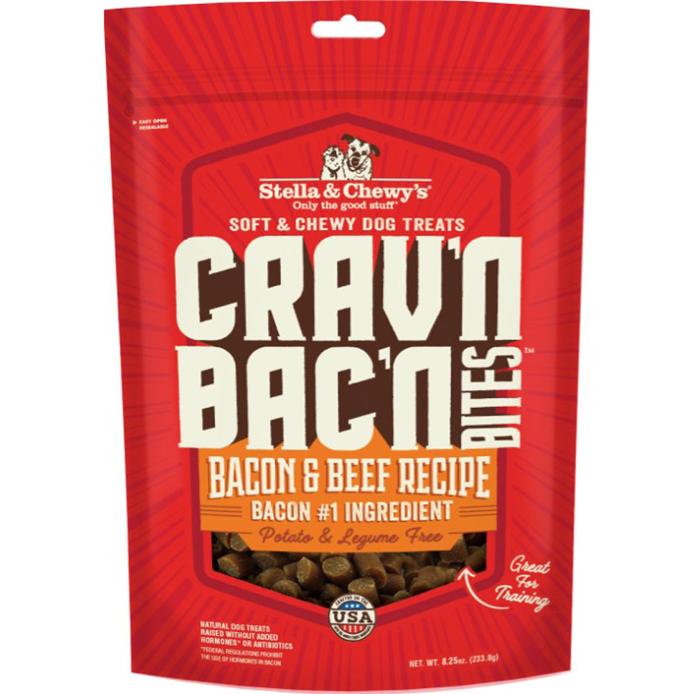 Stella & Chewy's, Crav'n Bac'n Bites Bacon & Beef Recipe Dog Treats, 8.25-oz bag