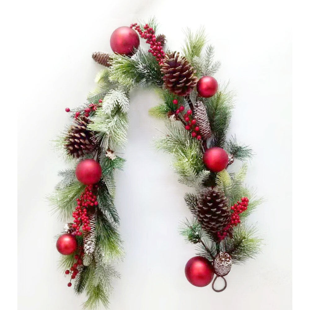 4' Frosted Berry Ball Cone Lifelike Garland, Unlit