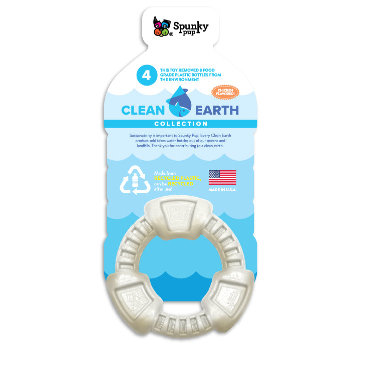 Spunky Pup Clean Earth Recycled Ring Dog Toy, 4"