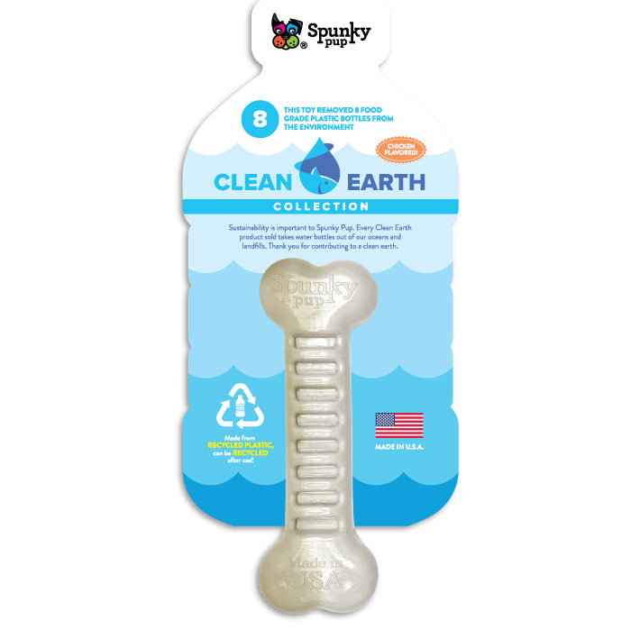 Spunky Pup Clean Earth Recycled Bone Dog Toy, 5"