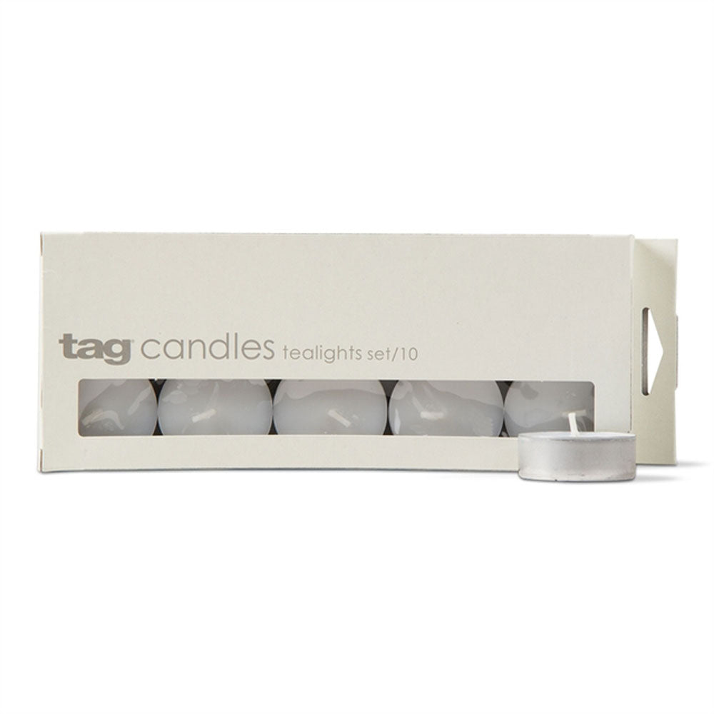 Tag Candles, Tealight White Candles, set of 10