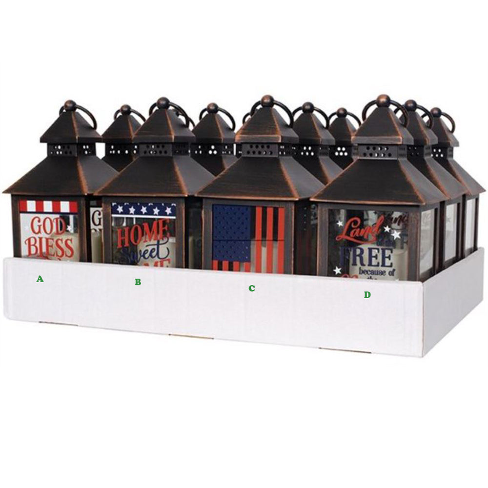 Carson Home Accents, Red White & Blue Lantern, Styles vary, Sold Individually