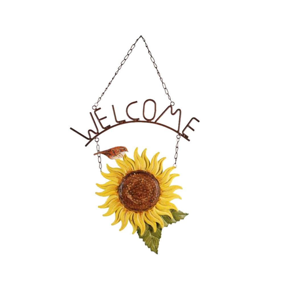 Sunset Vista, Sunflower Metal Sign, 17"