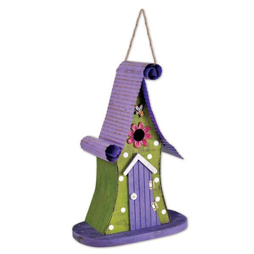 Sunset Vista, Purple/Green Birdhouse