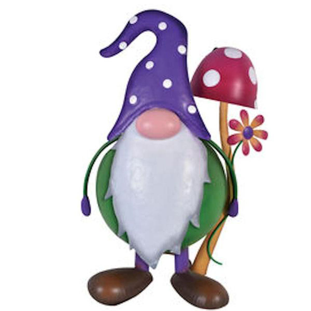 Sunset Vista, Purple Hat Gnome Solar Sculpture, 17"