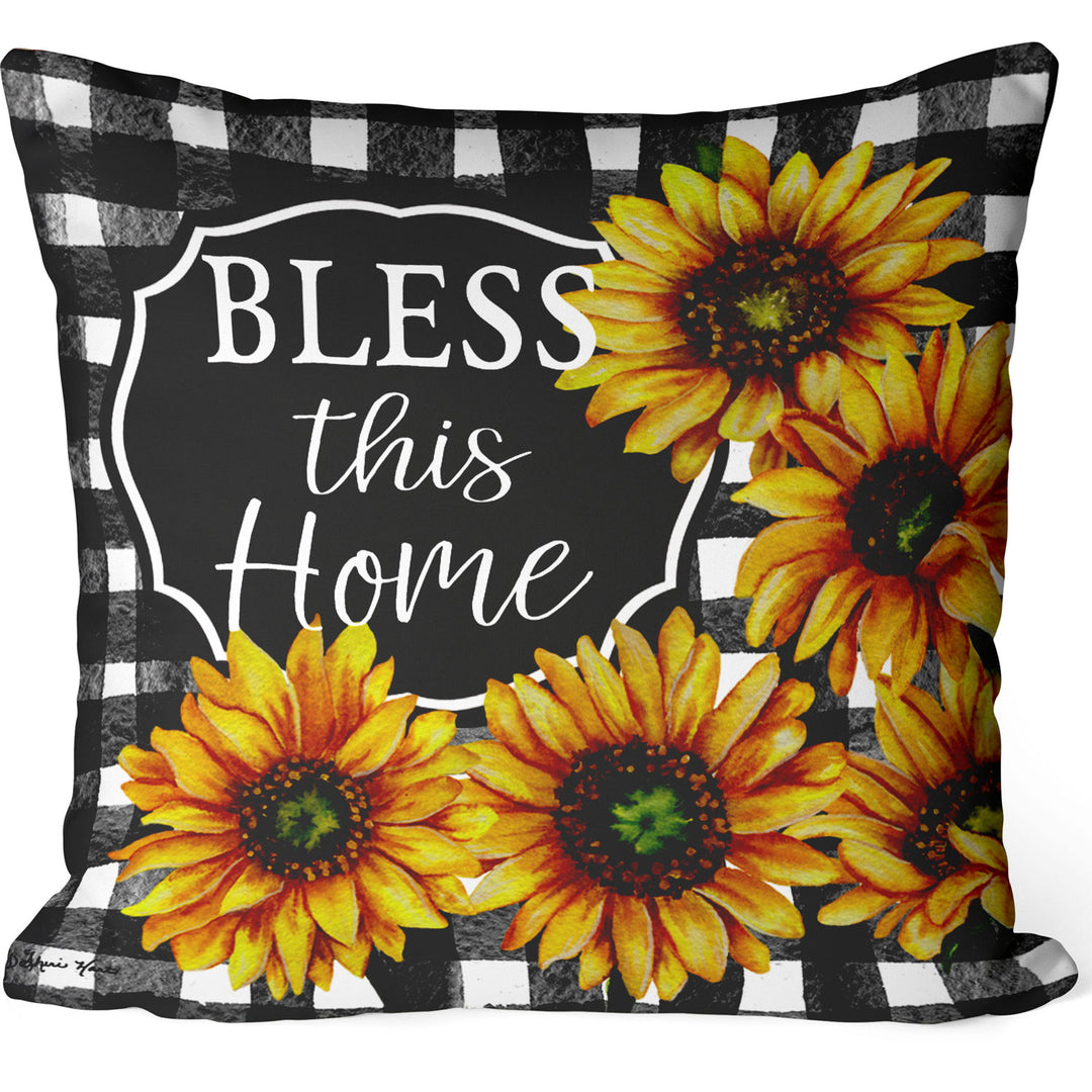 Custom Decor Home Sweet Sunflowers Pillow, 17"x17"