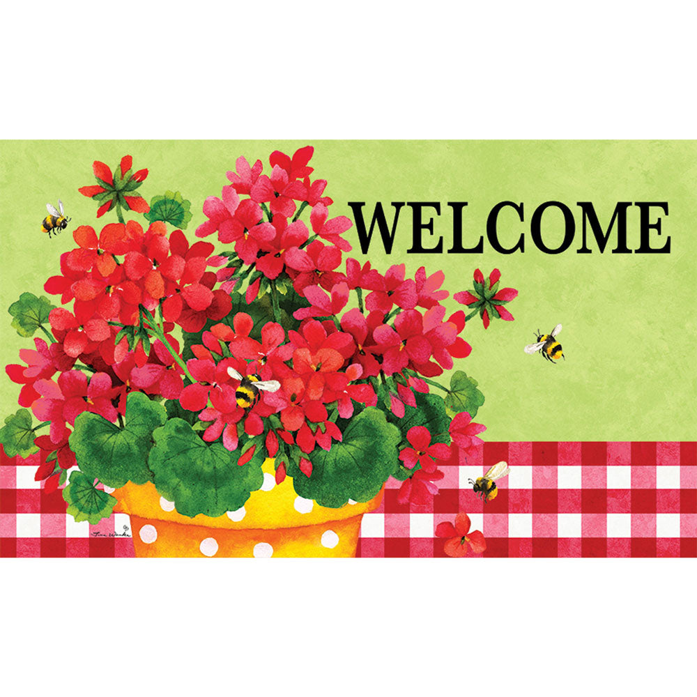 Custom Decor, Geranium Gingham Doormat