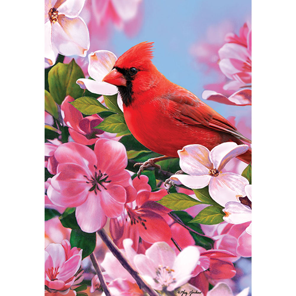 Custom Decor, Cardinal Flowers Flag