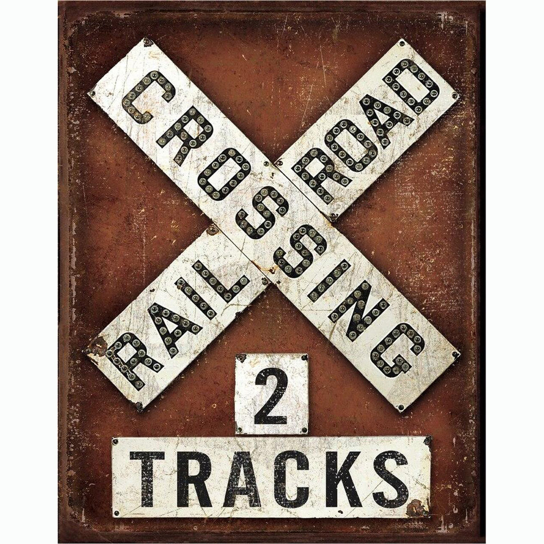 Railroad Crossing Metal Sign