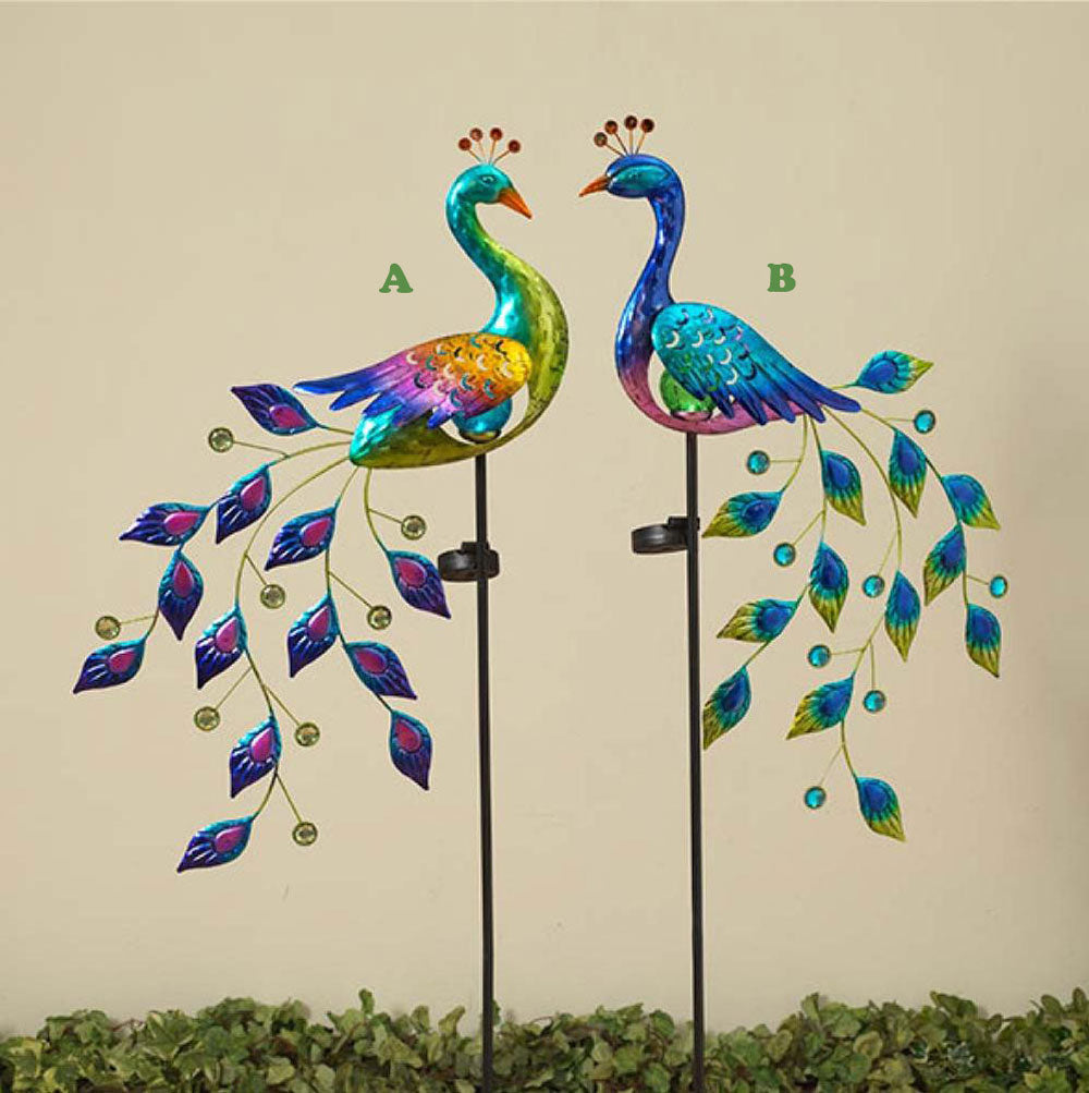 Gerson, Solar Peacock Yard Stake, 45.5", Assorted & Sold Separately