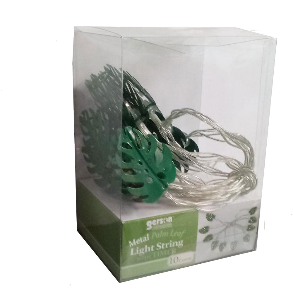 Gerson, Palm Leaf 10 CT String Light, Battery Operated