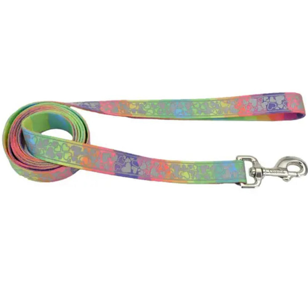 Coastal Pet, 5/8" Reflective Rainbow w/ Hearts Leash, 6'