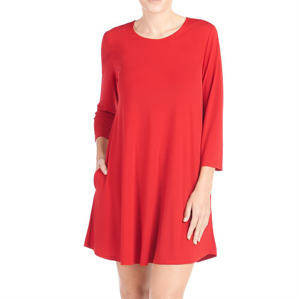Coco+Carmen, Melony 3/4 Sleeve Red Dress