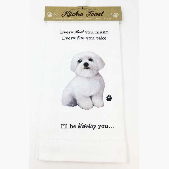 E&S Pets Kitchen Towel- Maltese