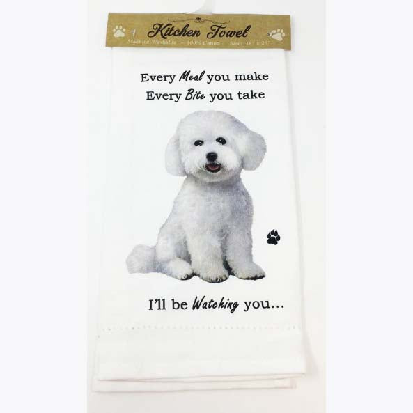 E&S Pets Kitchen Towel- Bichon Frise