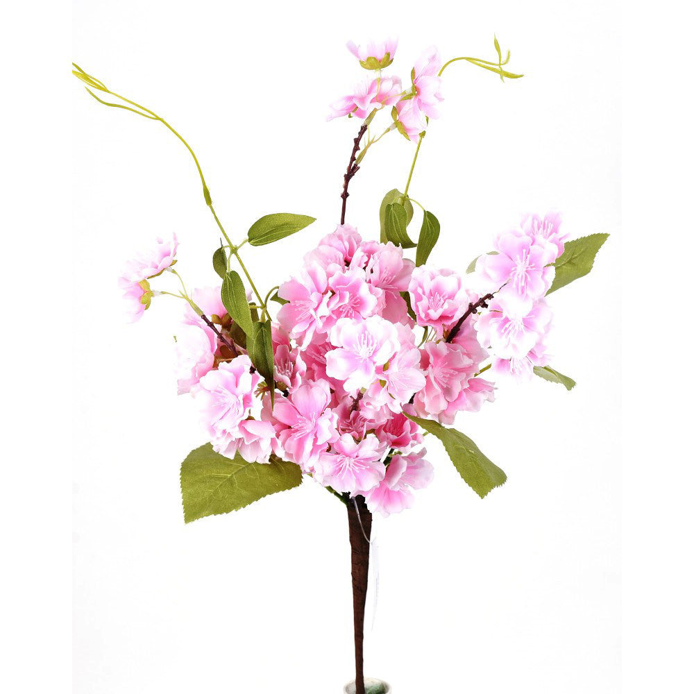 Garden Cherry Blossom Silk Floral Spray, Light Pink