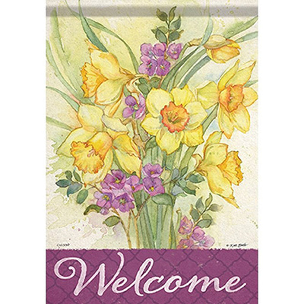 Carson Home Accents, Watercolor Daffodils Garden Flag