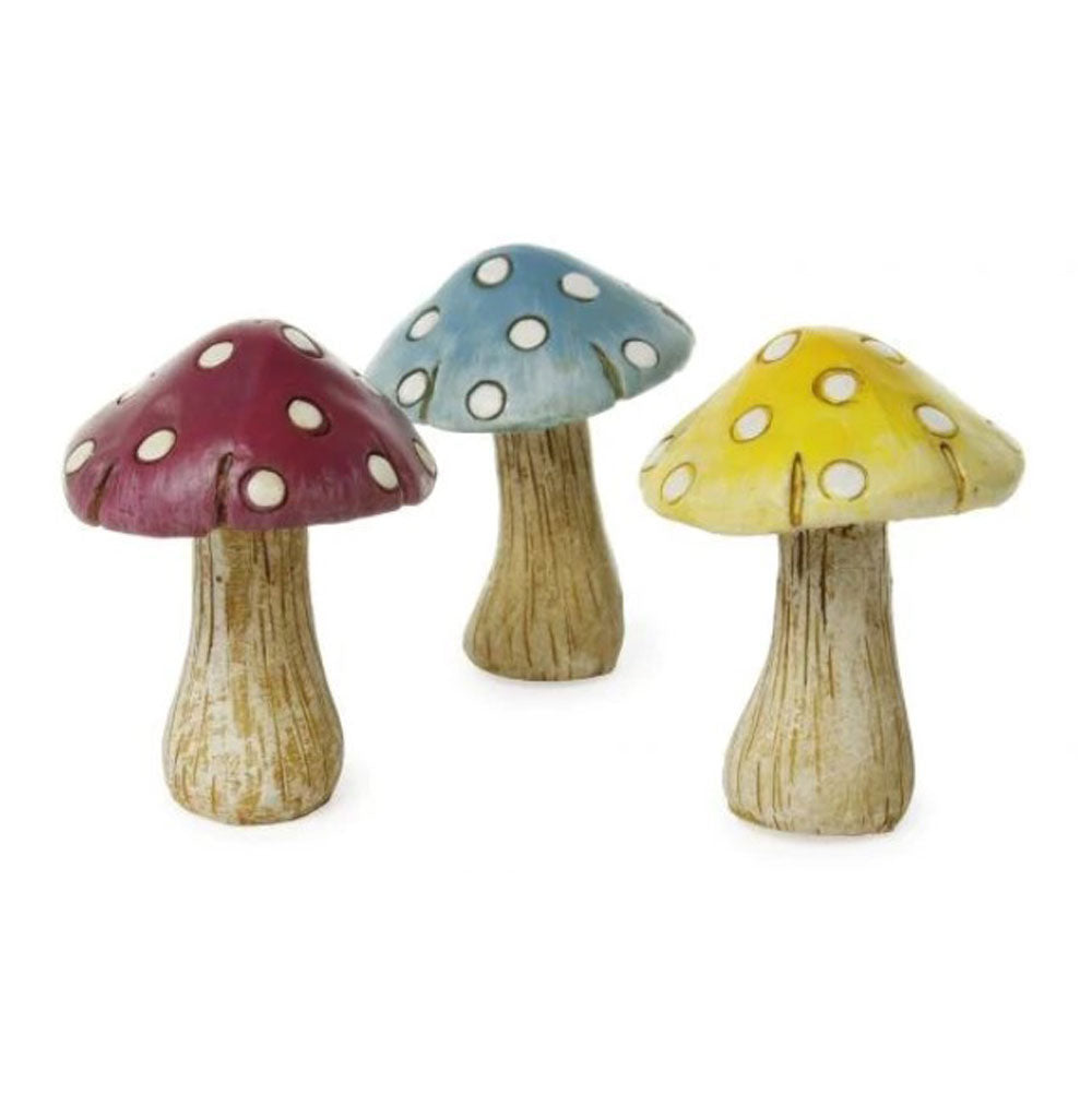 Woodland Knoll, Miniature Polka Dot Mushrooms, Set of 3