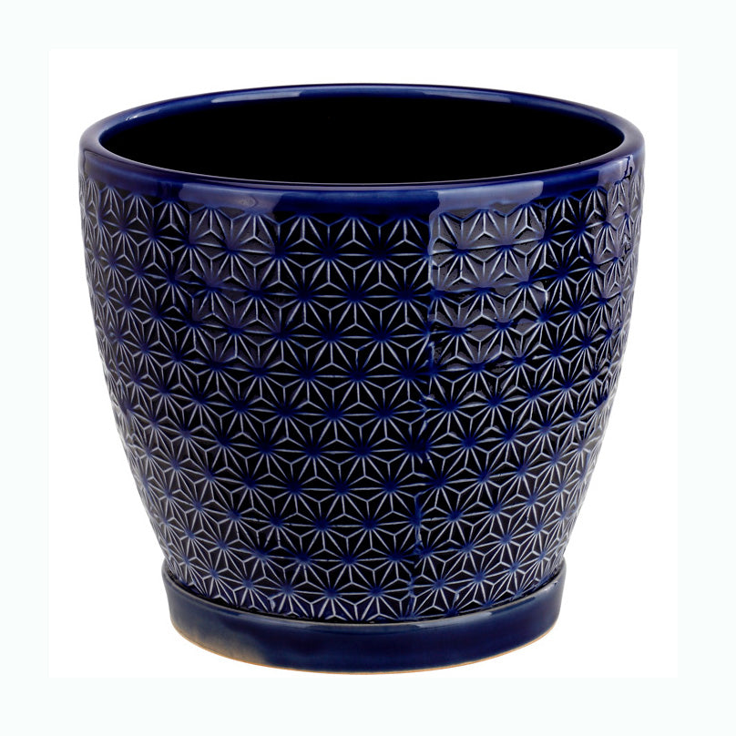 Napco Prism Planter, Cobalt Blue, 6 in. D. 5.25 in. H
