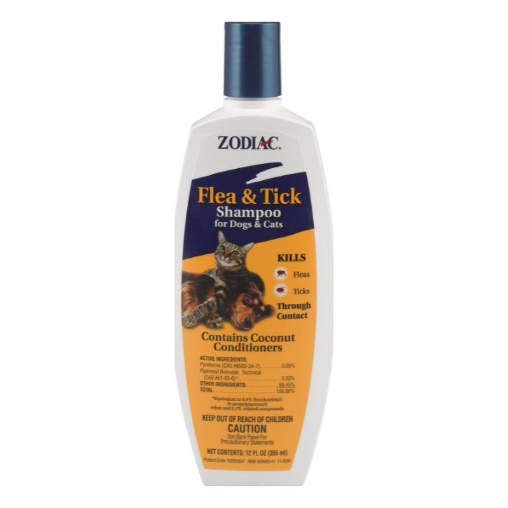 Zodiac Flea & Tick Shampoo for Dogs & Cats, 12 oz